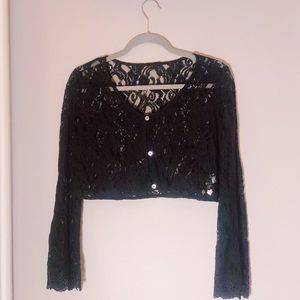 KENDALL & KYLIE | Black lace long sleeve